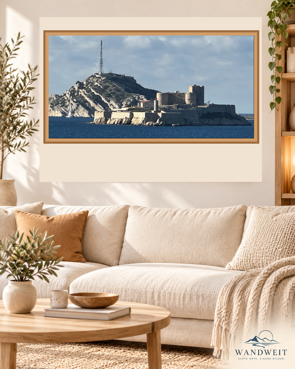 Festung am Meer – WANDWEIT Fotoprint im Wohnraum