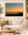 Palmen und Mond – WANDWEIT Fotoprint im Wohnraum