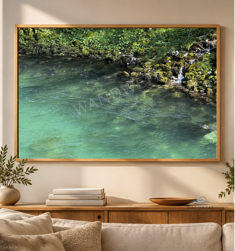 Türkiswasser zwischen Felsen – Fotoprint